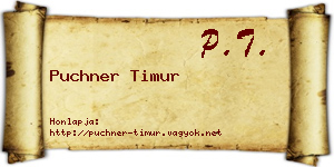 Puchner Timur névjegykártya